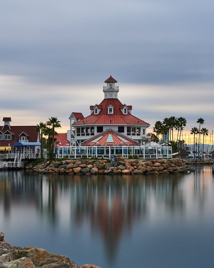 Lighthouse at sunset, Long Beach